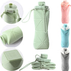20 Oz. Collapsible Silicone Foldable Water Bottle with Straw