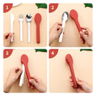 Silicone Cutlery Case 304 Stainless Steel Knife Fork Spoon