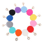 Round Leather Double Sided Makeup Mirror With Keychain