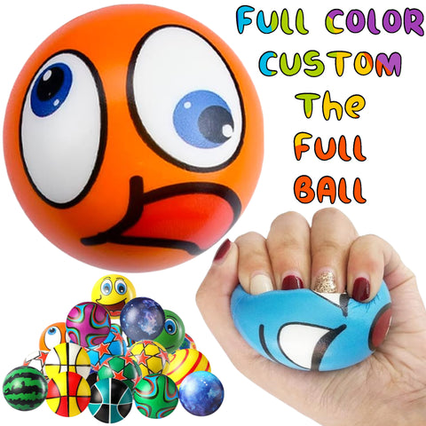 Full Color Whole Ball Custom 2.5" Stress Reliever