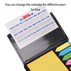PU Leather Note Box With Calendar And Colorful Sticky Notes