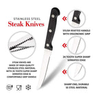 6-Piece Stainless Steel Steak Knife Set
