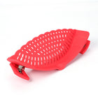 Silicone Collapsible Clip-On Strainer Colander for Kitchen