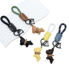 Cute Leather Bulldog Keychain For Purse Handbag Backpack Bag
