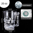 20 Oz Led Clear Halloween Skull Cups