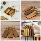Wood Keychain with Leather Strap