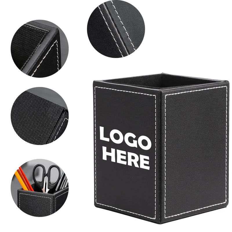 Pu Leather Desktop Stationery Storage Box