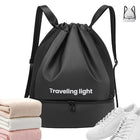 Lightweight Drawstring Gym Sack With Shoe Compartment