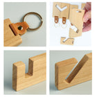 Wooden Phone Stand With Keychain