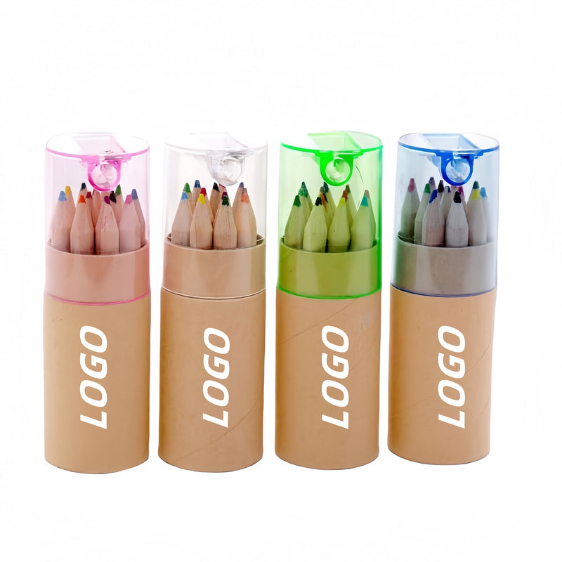 12 Colors Color Pencils Log Drawing Pencils