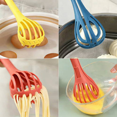 3-in-1 Manual Egg Whisk Food Pasta Clip