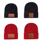 Leather Labeled Warm Knit Cap