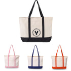 Canvas Tote Bag With External Pocket