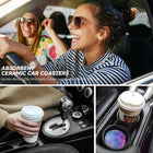 Ceramic Absorbent Car Cup Coasters with with Cork Base