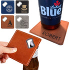 Leather Coaster With Bottle Opener