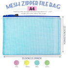 A4 Size Mesh Bags With Zipper Plastic File Document Bags