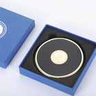 Matal Ring Leather Coasters with Box