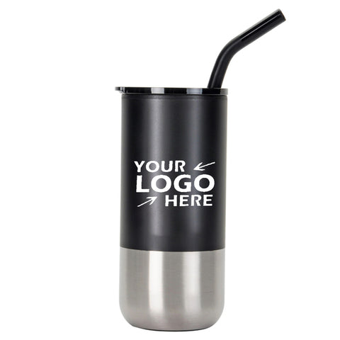 Full Color Insulated Custom Tumbler w/ Straw - 16 oz.
