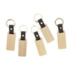 Rectangle Beech Wood Key Ring