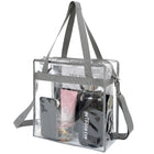Clear PVC Stadium Tote Bag with Zipper
