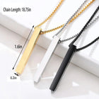 Stainless Steel 4 Sided Vertical Bar Necklace