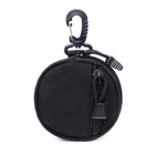 Portable Small Tactical Round Wallet Coin Purse W/ Carabiner