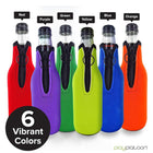 Collapsible Neoprene Beer Bottle Cooler Sleeve With Zipper