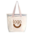 Pvc & Canvas Double Layer Detachable Tote Bag