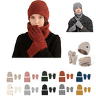 Knitted Hat, Scarf And Gloves Three-Piece Set