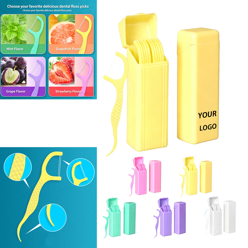 Fruit Flavored Flip-Top Double-Ended Dental Floss Box (10pcs)