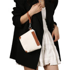 Custom Logo Mini Canvas Tote Bag With Pu Wrist Strap