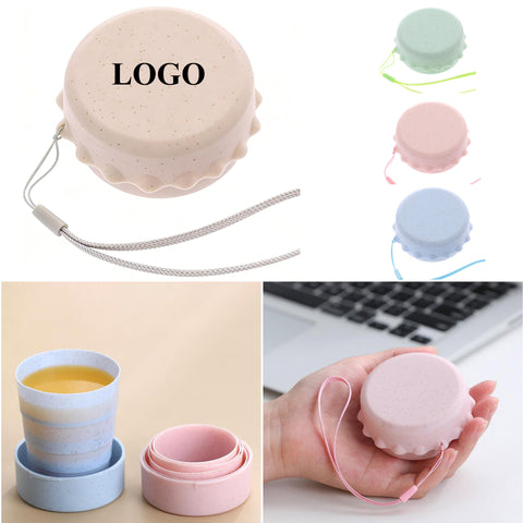 Wheat Straw Collapsible Cup With Lid