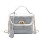 Clear Crossbody Bag with Removable Wristlet Pouch/ Jelly Bag