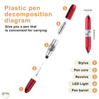 Twist Action Ballpoint Pen With Light