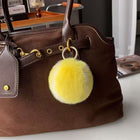 Faux Rabbit Fur Tennis Ball Keychain