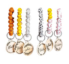 Sport Beaded Bracelet Keychain Baseball Softball Key Ring