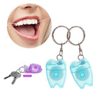 Portable Mini 15M Tooth Shape Dental Floss With Keychain