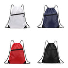 Full Color Drawstring Backpack with Front Zipper Pocket