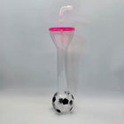 20 Oz Soccer Shaped World Yard Cup With Straw And Lid