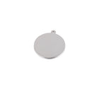 1.18 In Diameter Shiny Stainless Steel Round Pendant