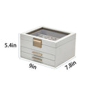 Pu Triple-Layer Jewelry Storage Box With Window
