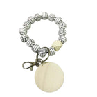 Sport Beaded Bracelet Keychain Baseball Softball Key Ring