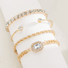 Diamond-encrusted Alloy Bracelet Set
