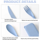 Wheat Straw Portable Knife Fork Spoons Cutlery With Case
