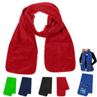 Classic Men Women Warm Fleece Scarf with Pockets