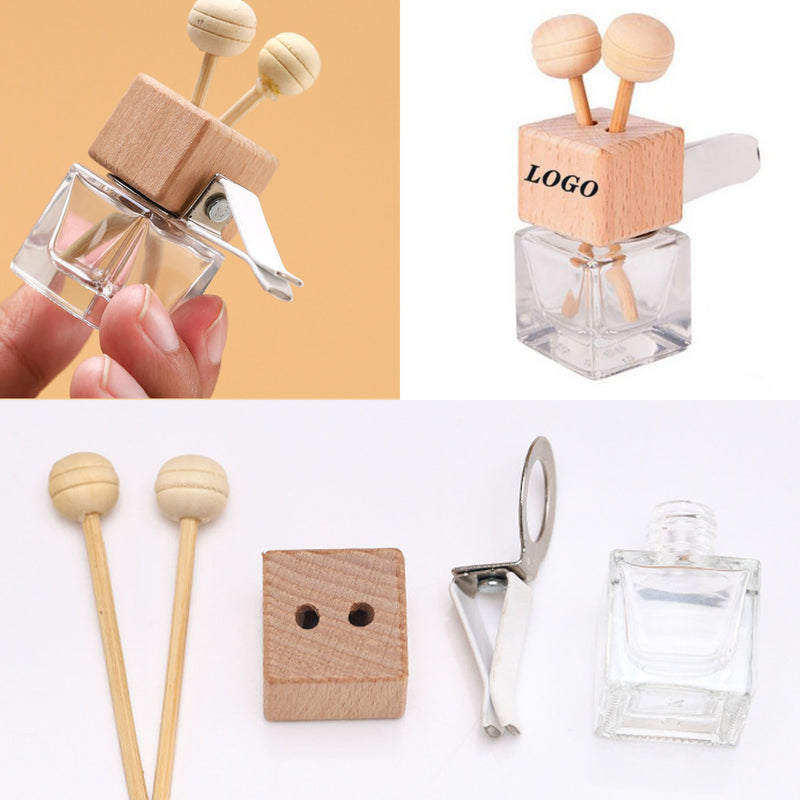 Car Outlet Glass Perfume Diffuser Bottle With Vent Clip