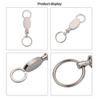 Elliptical Pull Apart Metal Key Chain