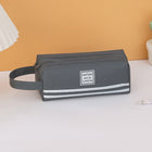 Oxford Fabric Dual Zipper Pencil Case With Handle