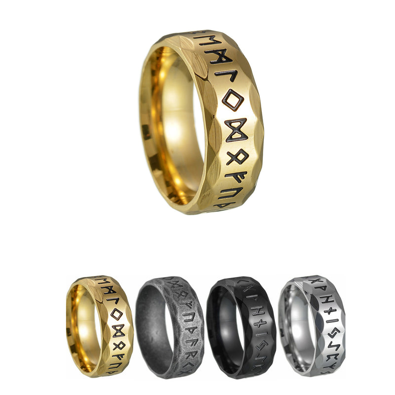 Titanium Steel Nordic Viking Rune Symbol Ring