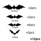Halloween 3d Black Bat Stickers 12 Per Pack
